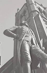Negative - statue Bendigo - Captain James Cook - St Paul’s Church, Allan Doney, 1950 -1970
