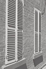 Negative - Window Shutters - Brick Building, Allan Doney, 1950 -1970