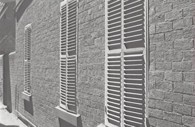 Negative - Window Shutters - Brick Building, Allan Doney, 1950 -1970