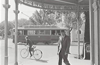 Negative - Iron Lacework - Niagara Hotel - Black Swan Hotel Bendigo - People - Tram, Allan Doney, 1950 -1970