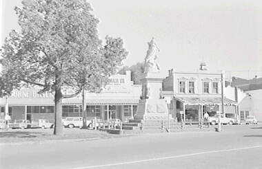 Negative - Gold Monument - Pall Mall Bendigo - Businesses - Hotel - Fretwork, Allan Doney, 1950 -1970