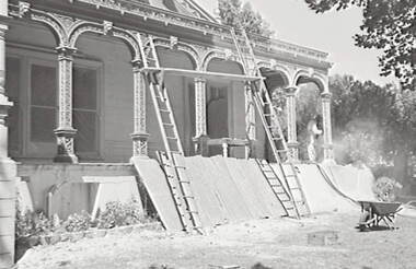 Negative - Iron Lacework - Geelong - Corio Villa - Painting, Allan Doney, 1950 -1970