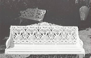 Negative - Iron Lacework - Garden Bench - Fern - Leaf - Flower, Allan Doney, 1950 -1970