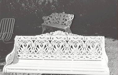 Negative - Iron Lacework - Garden Bench - Fern - Leaf - Flower, Allan Doney, 1950 -1970