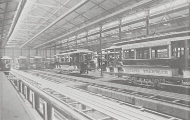 Negative - Early Bendigo trams - Depot, Allan Doney, 1950 -1970
