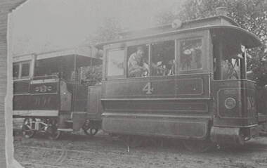 Negative - Early Bendigo trams - Engine and Car, Allan Doney, 1950 -1970