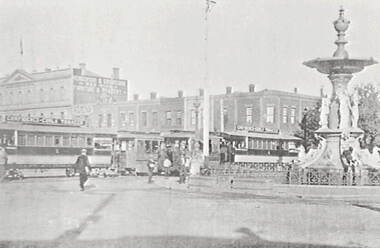 Negative - Early Trams - Alexandra Fountain Bendigo - Pall Mall Bendigo, Allan Doney, 1950 -1970