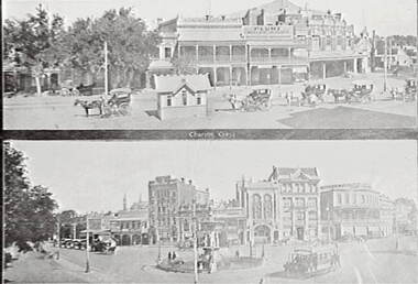 Negative - Early Bendigo trams - Charing Cross - Lyric Theatre - Coach House, Allan Doney, 1950 -1970