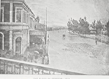 Negative - Pall Mall Bendigo - Bank of Australasia - Holdsworth Druggist - 1871 Floods, Allan Doney, 1950 -1970