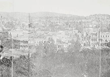 Negative - Early Urban Scene - City Club - High Street Bendigo - Poppet Head, Allan Doney, 1950 -1970