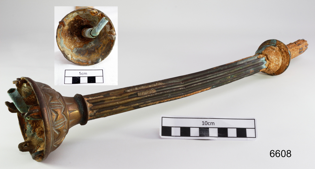 metal tube with copper corrosion
