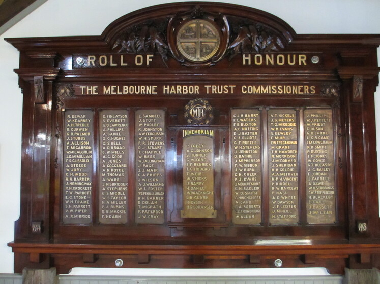 columns of names on wooden board
