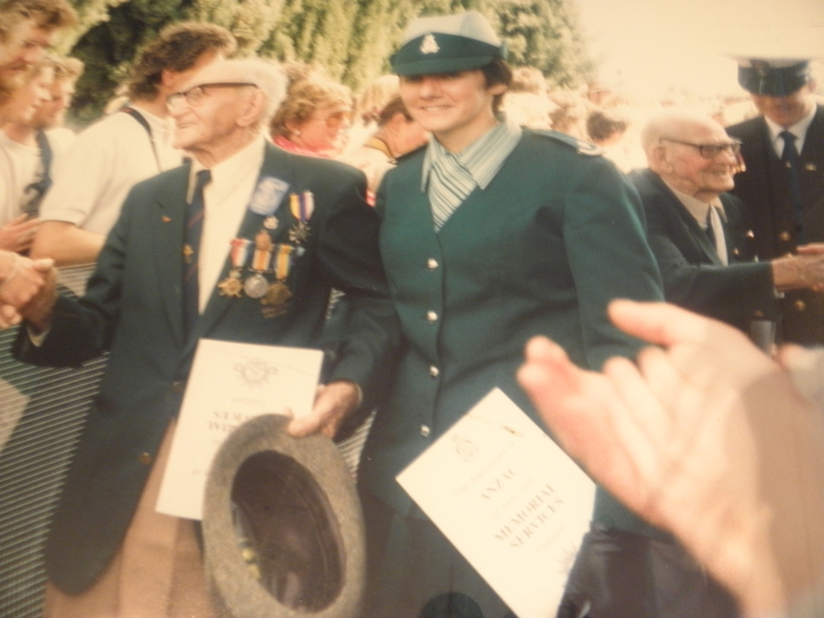 Man and woman in parade in uniform