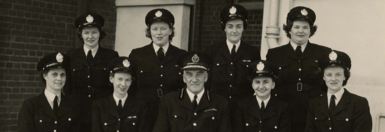 female police officers standing in two rows