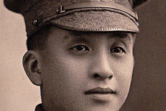 Close-up on face of man in uniform