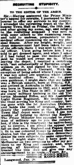 reproduction image of Recruiting Stupidity (Letter to the Editor) The Argus newspaper