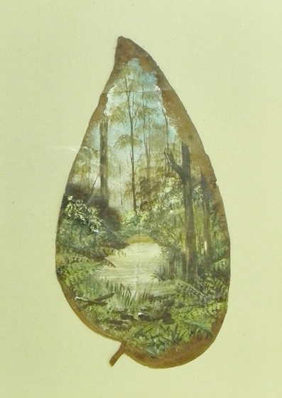 Marysville bush landscape painted on vertical gumleaf