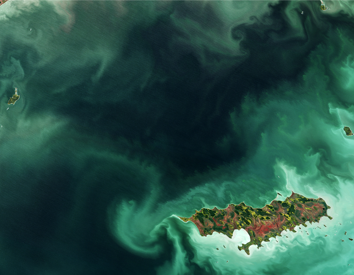 Aerial view of island