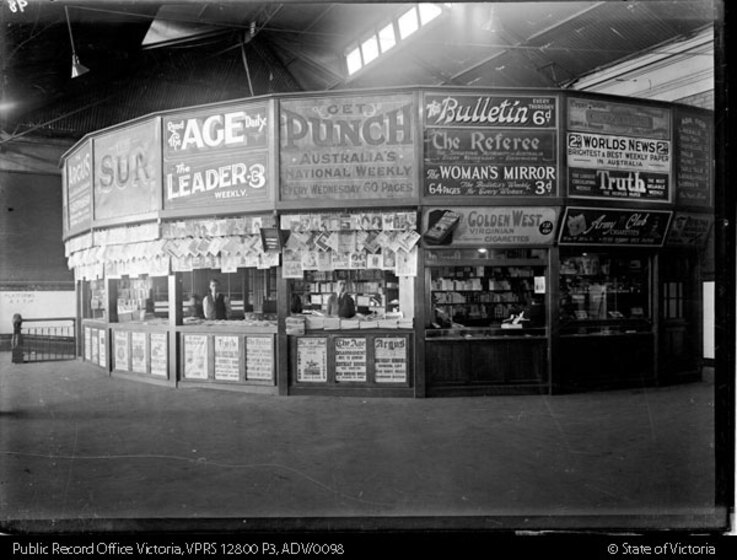A newspaper stall at the concourse