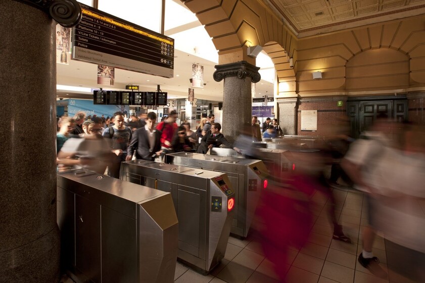 many commuters flow through the barriers