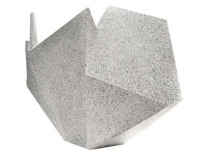 An angular ceramic sculptural form which references Noh theatre performers.