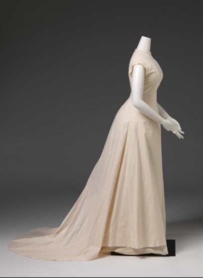 a white undergarment on mannequin displayed from side