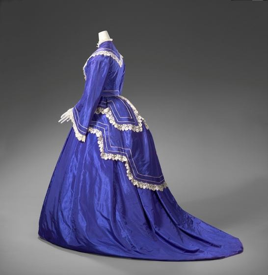 Blue and white dress on a mannequin