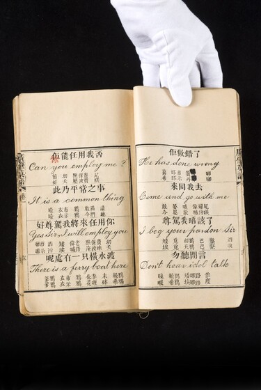 Chinese characters printed within book