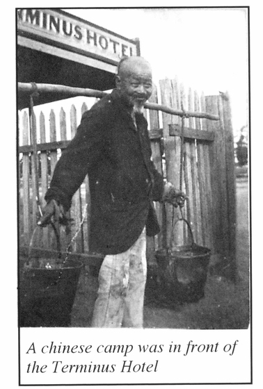 Chinese man in front of Terminus Hotel