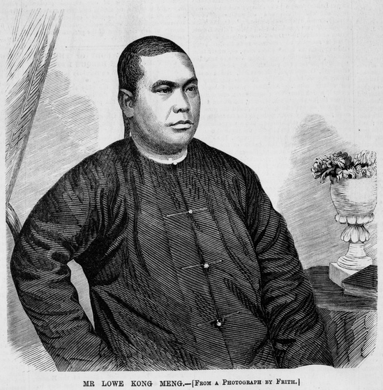 Print of a man wearing black coat