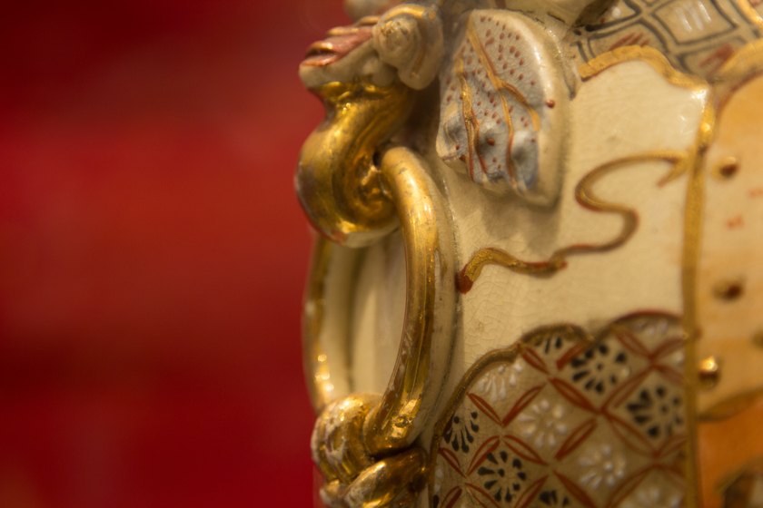 Close-up of an ornate vase