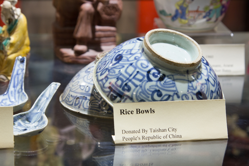 Blue rice bowls