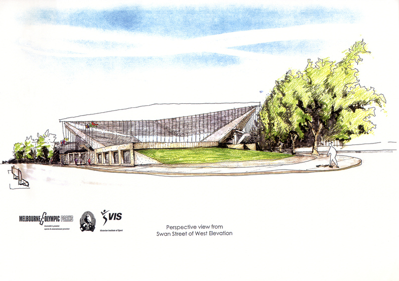 Colour drawing of an architectural building