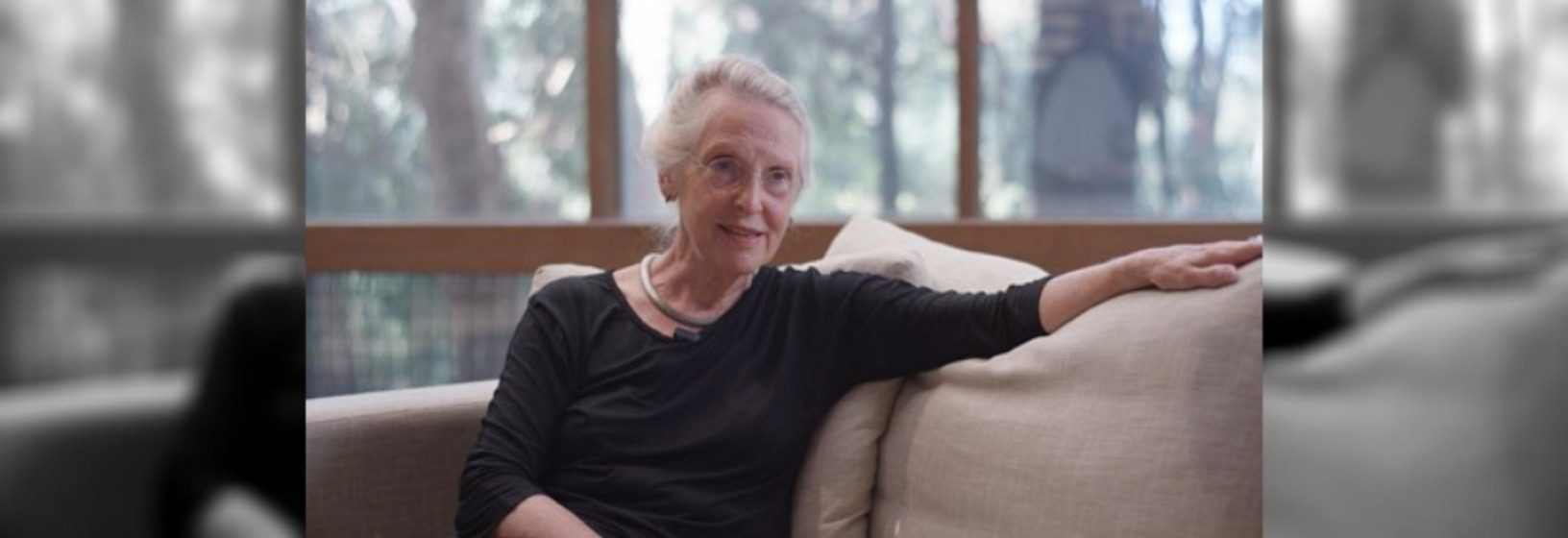 Woman sitting on a couch