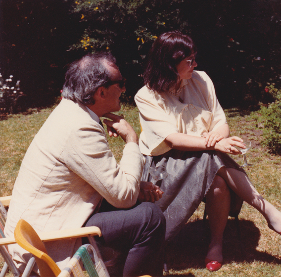 Couple sitting on the grass