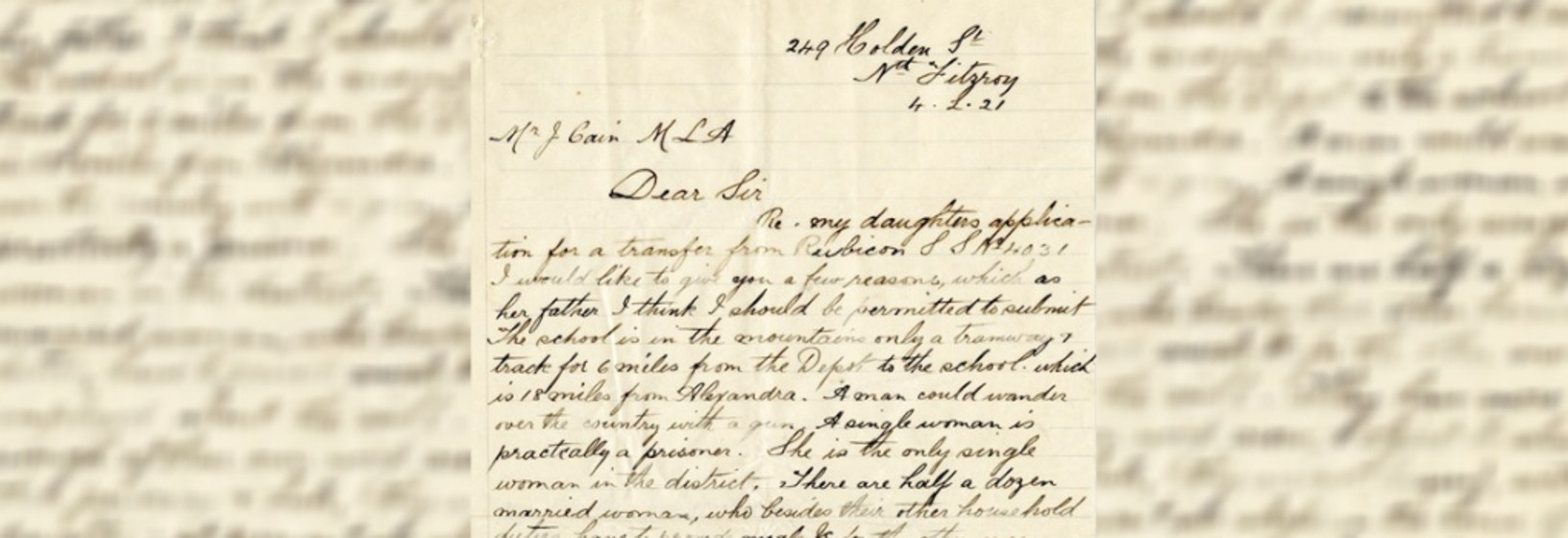 collage of handwritten letter