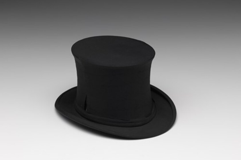 A black top hat
