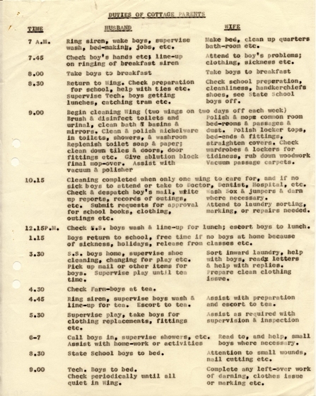 Typewritten document in three columns