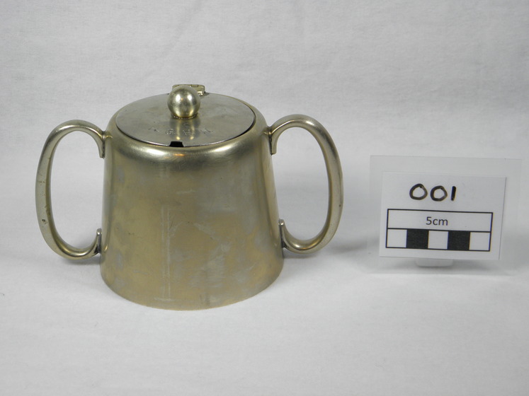Sugar bowl with two rounded handles and lid