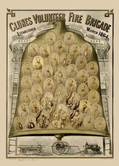 Poster with photographs  of Clunes Fire Brigade
