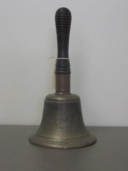 Hand bell in bronze with black handle