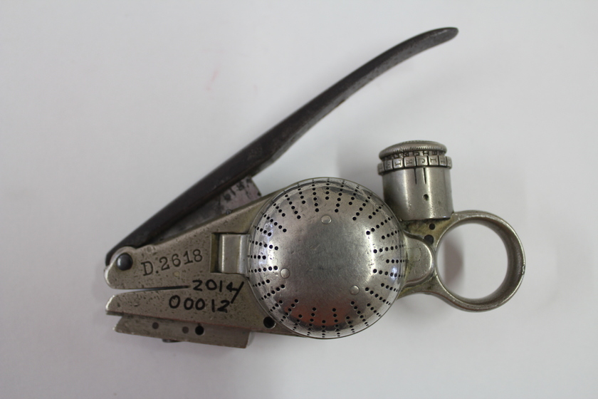 Ticket punch device with lever and bell