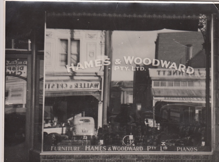 display window with items
