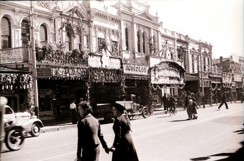 Street lined with decorated shops