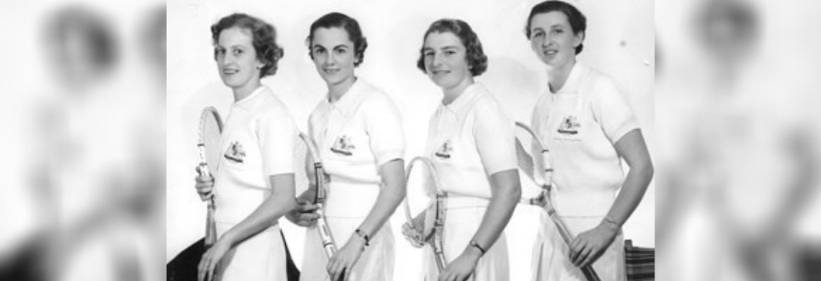 Australian Women’s Tennis team in uniform standing side by side