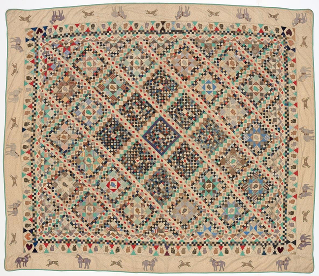Quilt with diamond design
