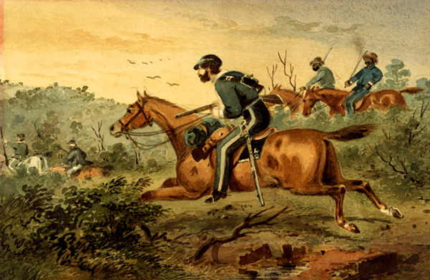 uniformed mounted police at chase on horseback