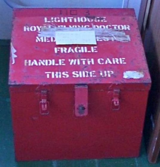 Red metal box