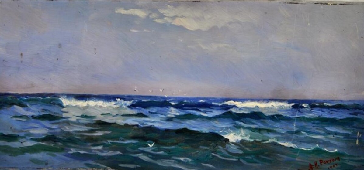 Painting of water and waves