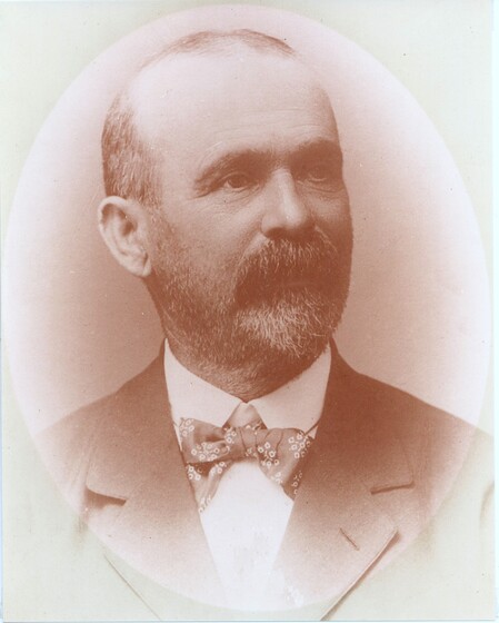 Portrait of bearded man wearing suit jacket and bow-tie